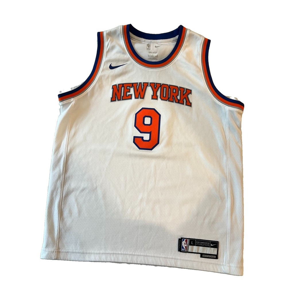 RJ Barrett #9 New York Swingman Association Jersey White Youth Large Nike Jordan